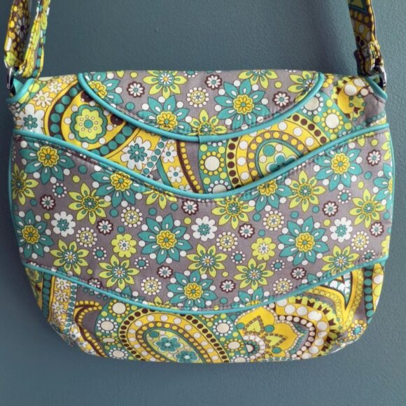 Vera Bradley Lemon Parfait Crossbody Purse Adjustable Retired - Picture 4 of 9
